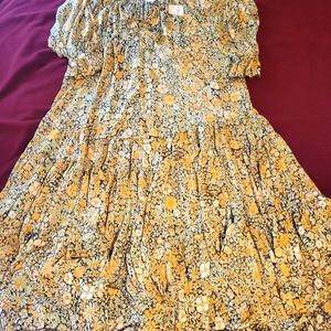Free People Maxi dress, size small, black and yellow prints